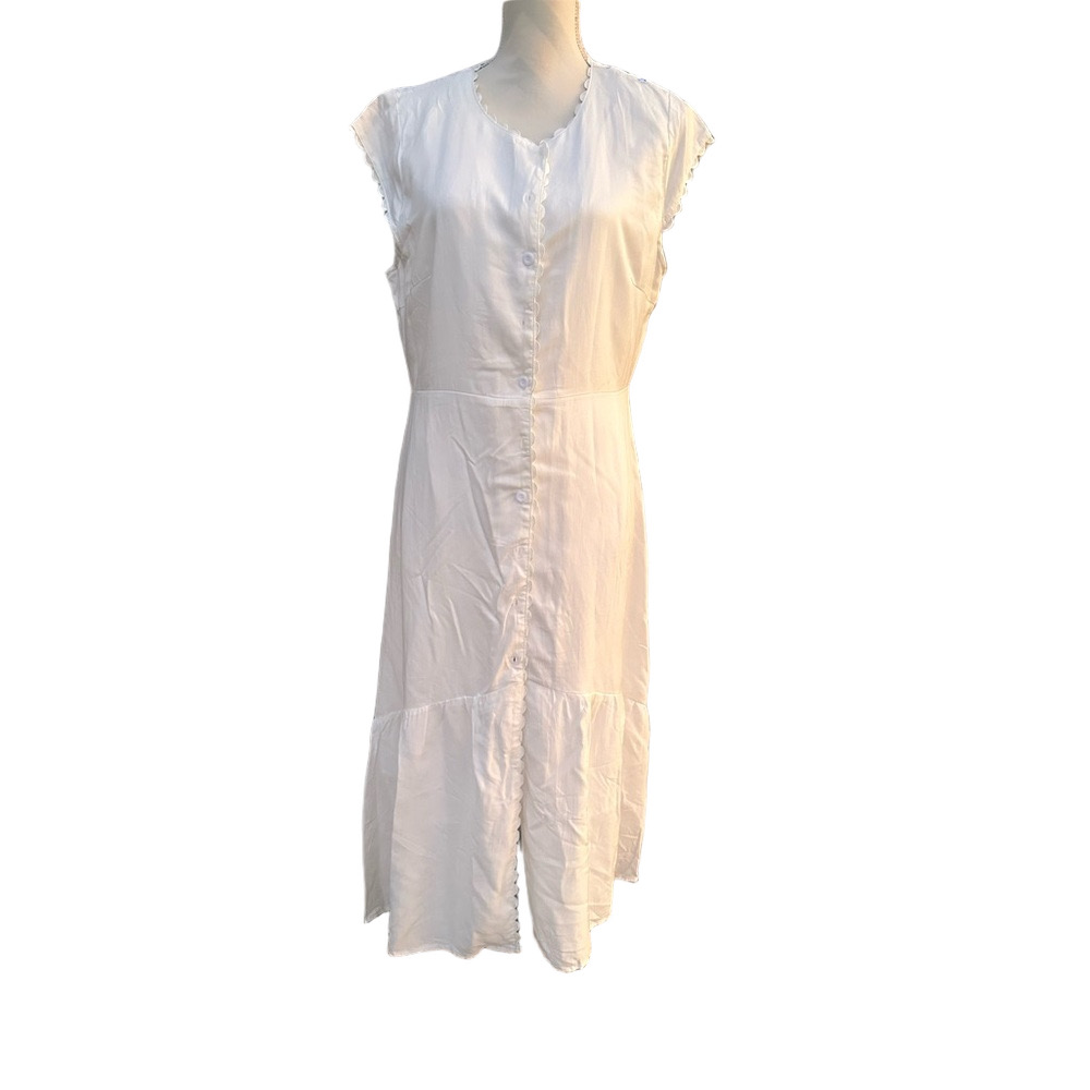 RIHOAS White Sleeveless Midi Sundress